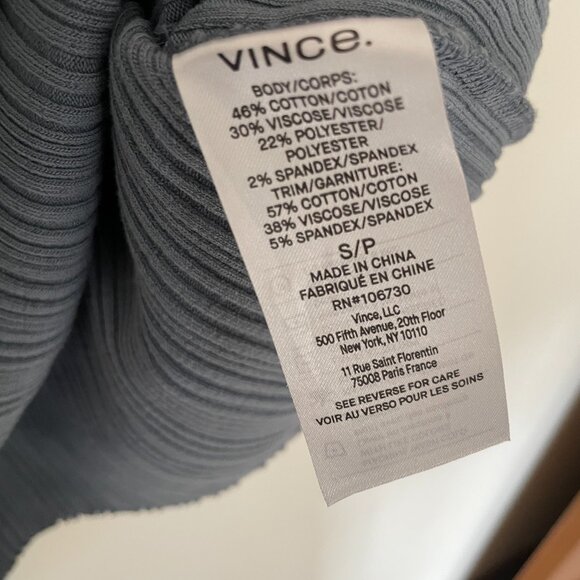 Vince Rib Sweetheart-Neck Camisole, Size S, Pre-Owned, Fair Condition - Picture 9 of 9